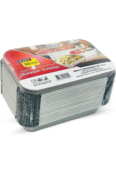 Ideal Pack Disposable Aluminium Foil Food Container With Lid 8389 - 50 PCS