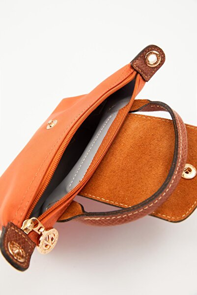 Levidor Turuncu Deri Kapak Detaylı El Çantası
