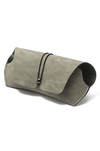 SOHO Etui din piele ecologica cu interior soft pentru ochelari, Gri