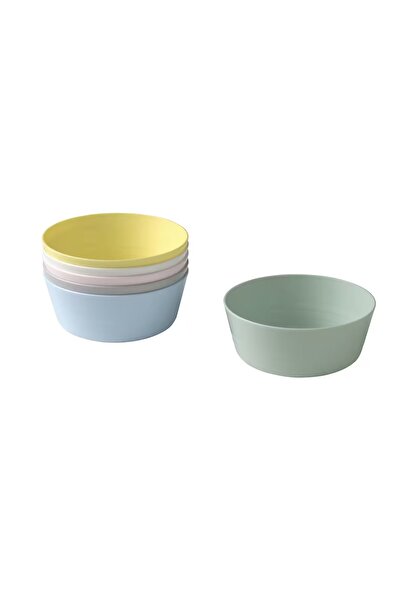 SOHO Set of 6 BPA free plastic bowls, pastel colors