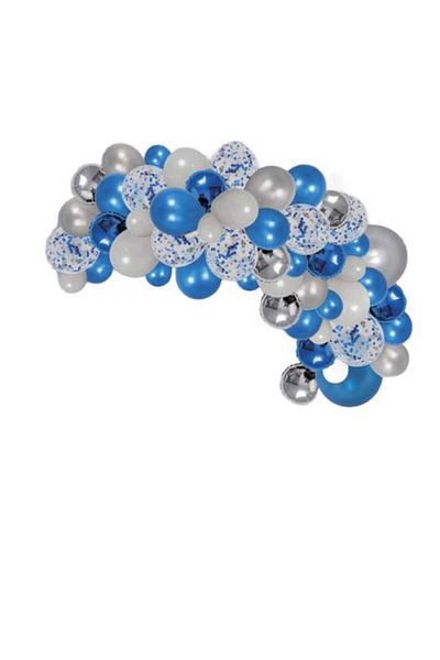 Bibilel Set 70 balloons for events, metallic colors, garland, Blue-Multicolor