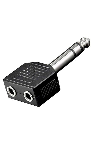 Powermaster 6.3 Mm Stereo Erkek - 3.5 Mm Stereo x 2 Dişi Çevirici Jack
