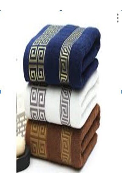 Cyber Cotton 3PCS Towel Set Bathroom Geometric Pattern Bath Towel for Adults Face Hand Towel