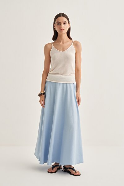 EBU Prive Kadın Kloş Etek Bebe Mavisi