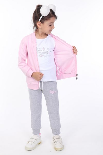 Toontoy Girl's 3-Piece Printed Tracksuit Set