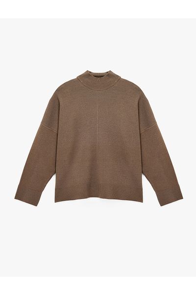 Koton High Collar Long Sleeve Knitwear Sweater
