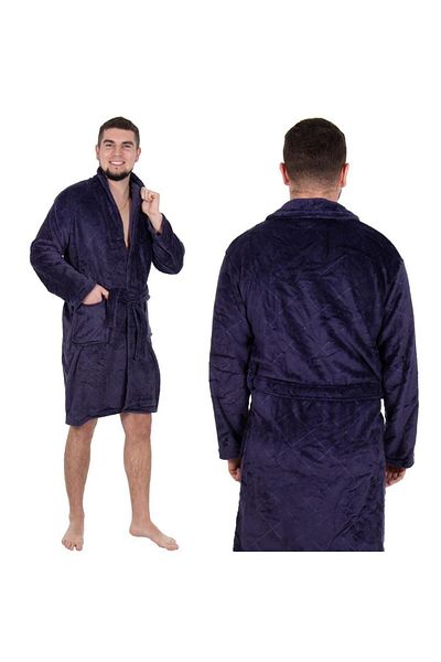 SERSIMO Men's knee-length bathrobe, size M/L, purple