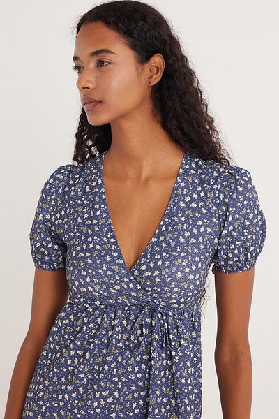 Tudors Women's Slim Fit Slim Fit Short Sleeve Printed V-Neck Dress