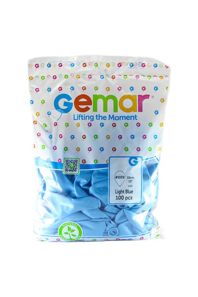 Gemar بالون أزرق فاتح 100 قطعة 33 سم G120