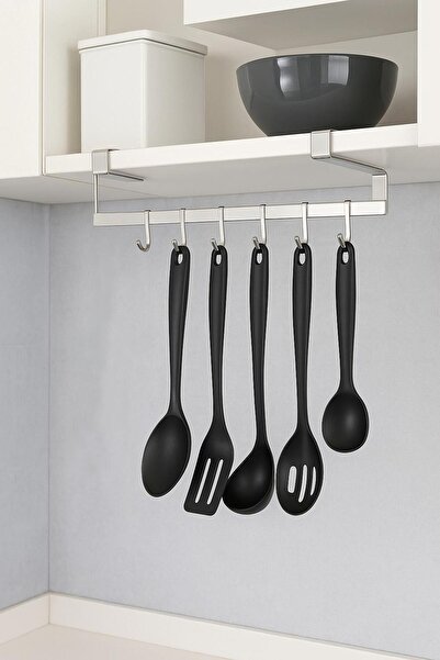 GBMOTION Paslanmaz Çelik 6’lı Askılık – Dolap Altına Asmalı, Delmeden Montaj