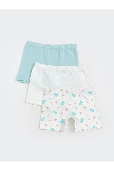 LC Waikiki Lcw Kids Ecru Printed Girls' Boxer 3-Pack