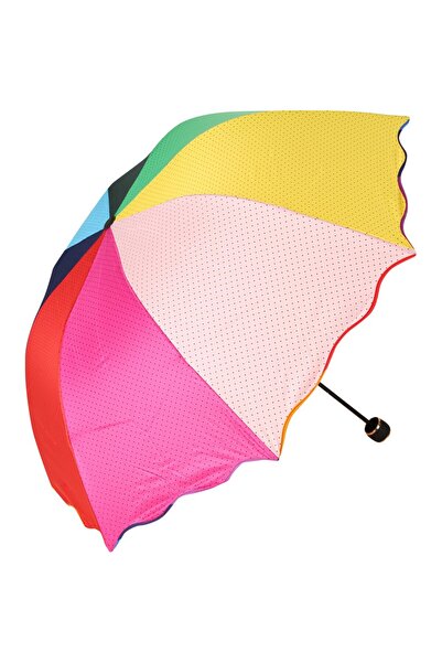 ELEVEN MARKETS Marlux Gökkusağı Renkli Puantiyeli Rüzgâra Dayanıklı Şemsiye