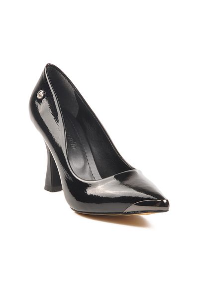 Pierre Cardin Black Wrinkled Women's Evening Dress Shoes Pc-54747 Z