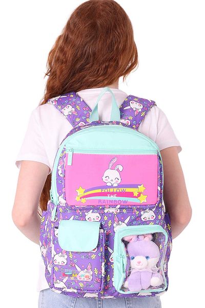 ELATAE Waterproof Fabric Girl's Multi-Eye Orthopedic Back School Bag L5242