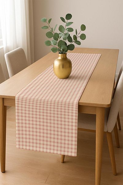 Doruklar Home Collection Digital Printing Cotton Linen Fabric Tablecloth - Runner Gift Msrt014