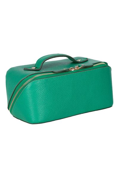 BloominBag Ella Forest Mint – Leather Travel and Makeup Bag