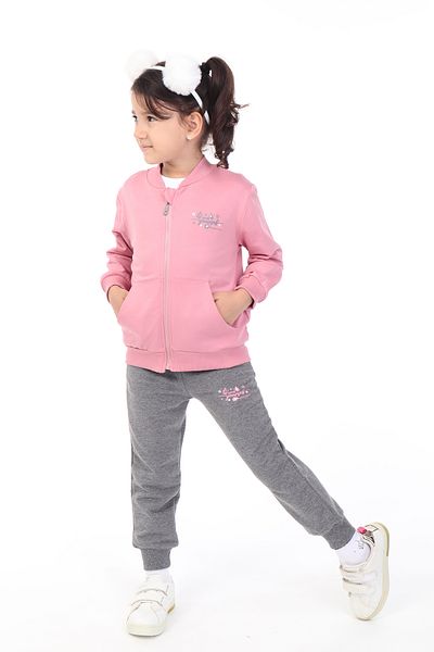 Toontoy Girl's 3-Piece Printed Tracksuit Set