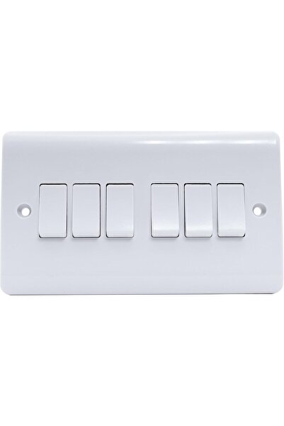 Duravel لوحة مفاتيح إضاءة كهربائية سداسية المجموعة، لون أبيض، مقاس قياسي