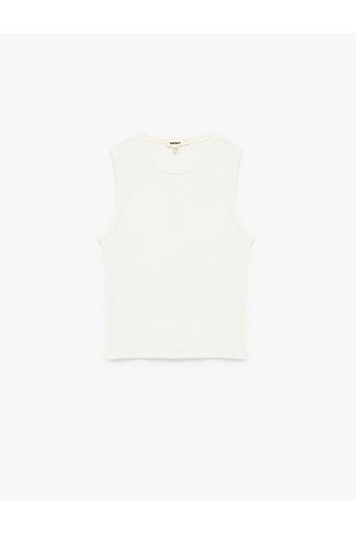 Koton Cotton Slim Fit Crew Neck Sleeveless Basic T-Shirt