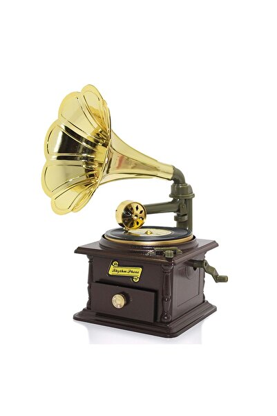 Store Retro Ahşap Gramofon Müzik Kutusu 26×13 cm – Hediye & Ev Dekoru