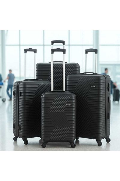Falcon ABS 4 Piece Luggage Set 32 28 24 20 Inch Trolley Bag with 360 Spinner Wheels Hard Shell