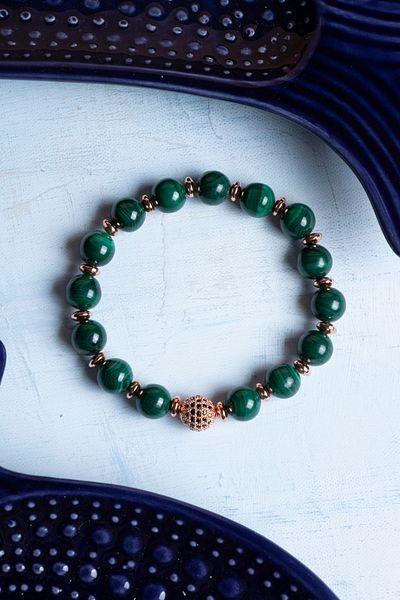 DENİZ Certified Malahit Natural Stone Bracelet