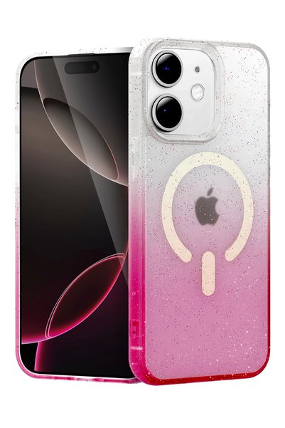 New Face غطاء SEPETIM لهاتف Apple iPhone 12 Pummel Shiny Magsafe - وردي