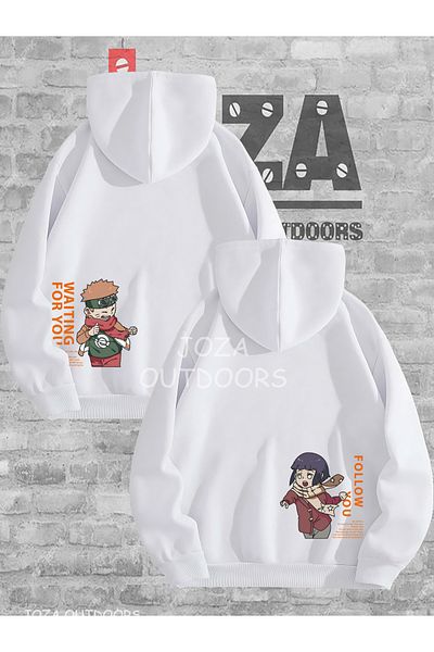 Joza Outdoors Unisex New Hinata Naruto Anime Waist Printed Dear Couple Combination Hooded Sweatshirt Set of 2