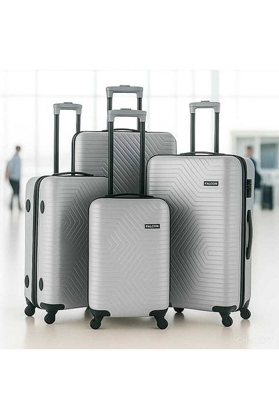 Falcon ABS 4 Piece Luggage Set 32 28 24 20 Inch Trolley Bag with 360 Spinner Wheels Hard Shell