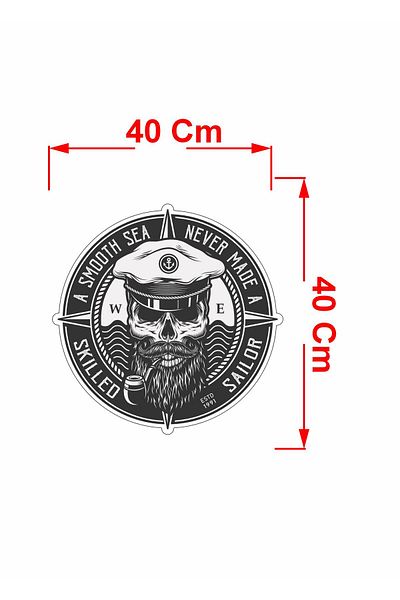 stickerusta Captain Sea Admiral Skull Ship Boat Kayak Sticker 01765