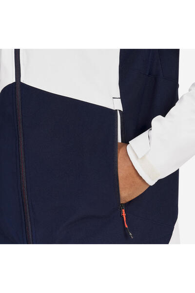 Decathlon Tribord Men's Wind Cut Sailing Jacket - Light Gray/Black - Softshell 500