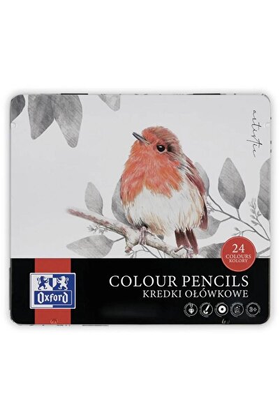 Herlitz Creioane colorate, set 24 culori, in cutie metal,