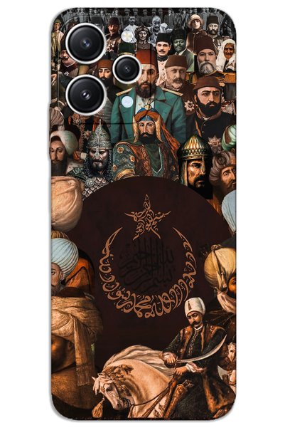 MRCİLETİSİM غطاء خلفي مطبوع بنمط HD لهاتف Xiaomi Redmi 12 - دينasty Ottoman