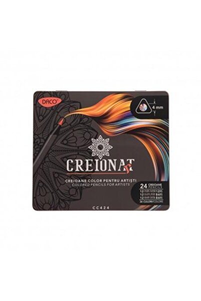 Daco Creion color 24c, cutie metalica, DACO, CC424