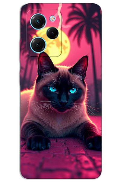 MRCİLETİSİM حافظة هاتف Xiaomi Poco X5 Pro مطبوعة بنمط HD - قطة مشدودة