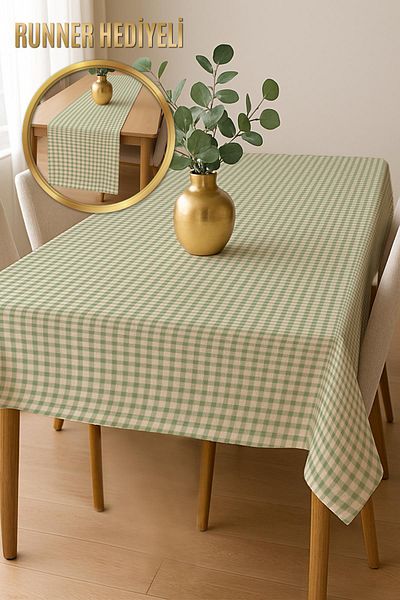 Doruklar Home Collection Digital Printing Cotton Linen Fabric Table Cloth - Runner Gifted Msrt016