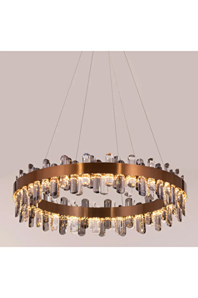 LUXXO Candelabru echipat cu LED, 75W, tricolor, decoruri din cristale, diametru 80cm, Sofia M