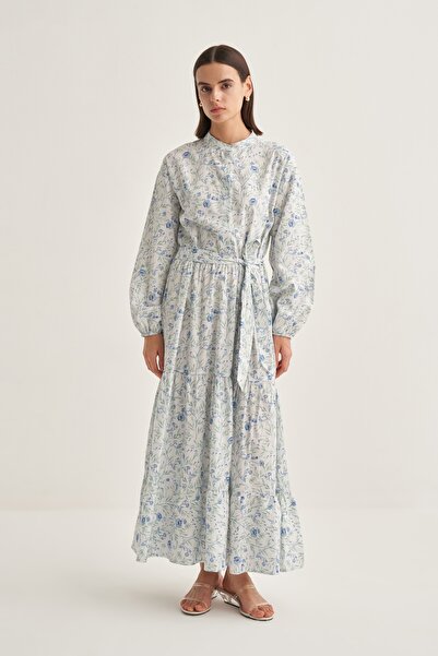 EBU Prive فستان نسائي من قماش البوبلين ذو طبقات متعددة بنمط أستر إكرو