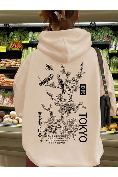 uyguntarz Unisex Tokyo Printed Oversize Sweatshirt