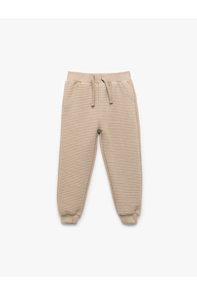 Koton Basic Jogger Sweatpants with Cotton Lace-Up Waist