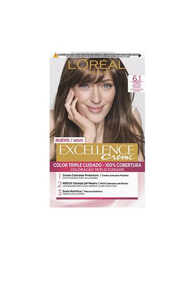 L'Oreal Paris Vopsea de par imbogatita cu Pro-Keratina, EXCELLENCE, 6.1 rubio oscuro ceniza, 1 buc
