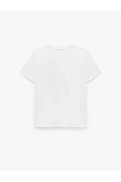 Koton Cotton Crew Neck Short Sleeve Teddy Bear Printed T-Shirt