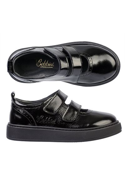 Bebbini Twin-Black Genuine Leather Girls' School Shoes