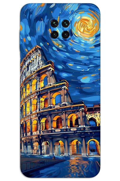 MRCİLETİSİM غطاء خلفي مطبوع بنمط HD لهاتف Xiaomi Redmi Note 9 Pro - Art Roma