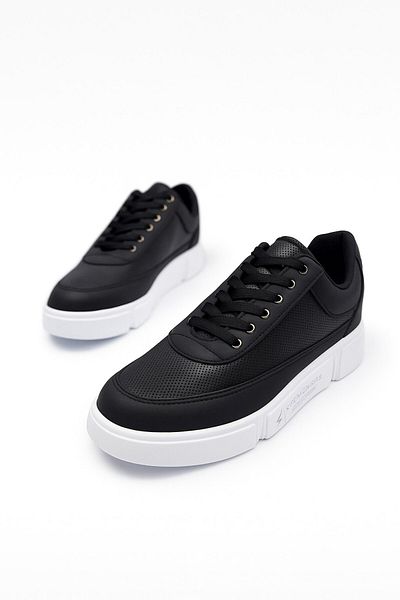Nstil Casual Men's Sports Shoes Lace-Up Stitching Detail Lightweight Thick High Sole Sneaker Mc06