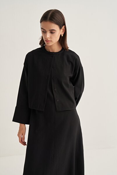 EBU Prive Women's Organic Cotton Sleeveless Dress Suit Black