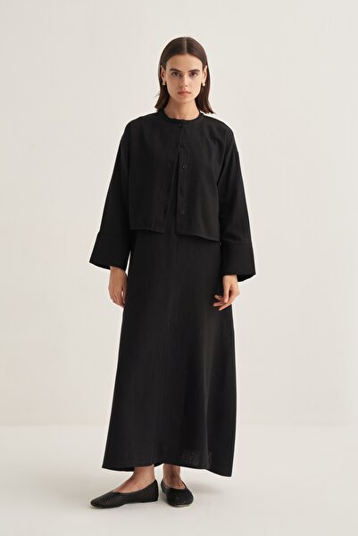 EBU Prive Women's Organic Cotton Sleeveless Dress Suit Black