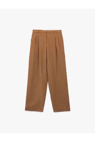 Koton Modal Fabric Pocket Pleated Wide Leg Palazzo Pants