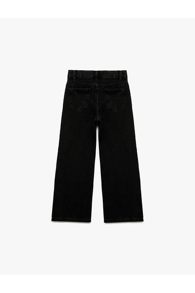 Koton Pantaloni din denim cu picioare largi din bumbac