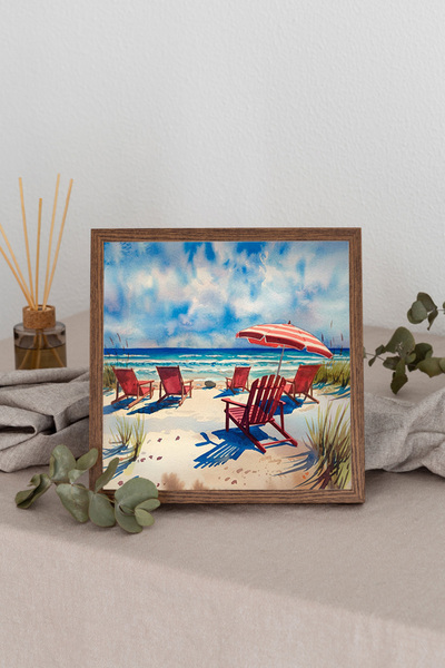 Dekorsiahome Tablou pătrat cu rame din lemn TK1182